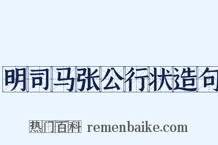 明司马张公行状造句是什么意思的图片